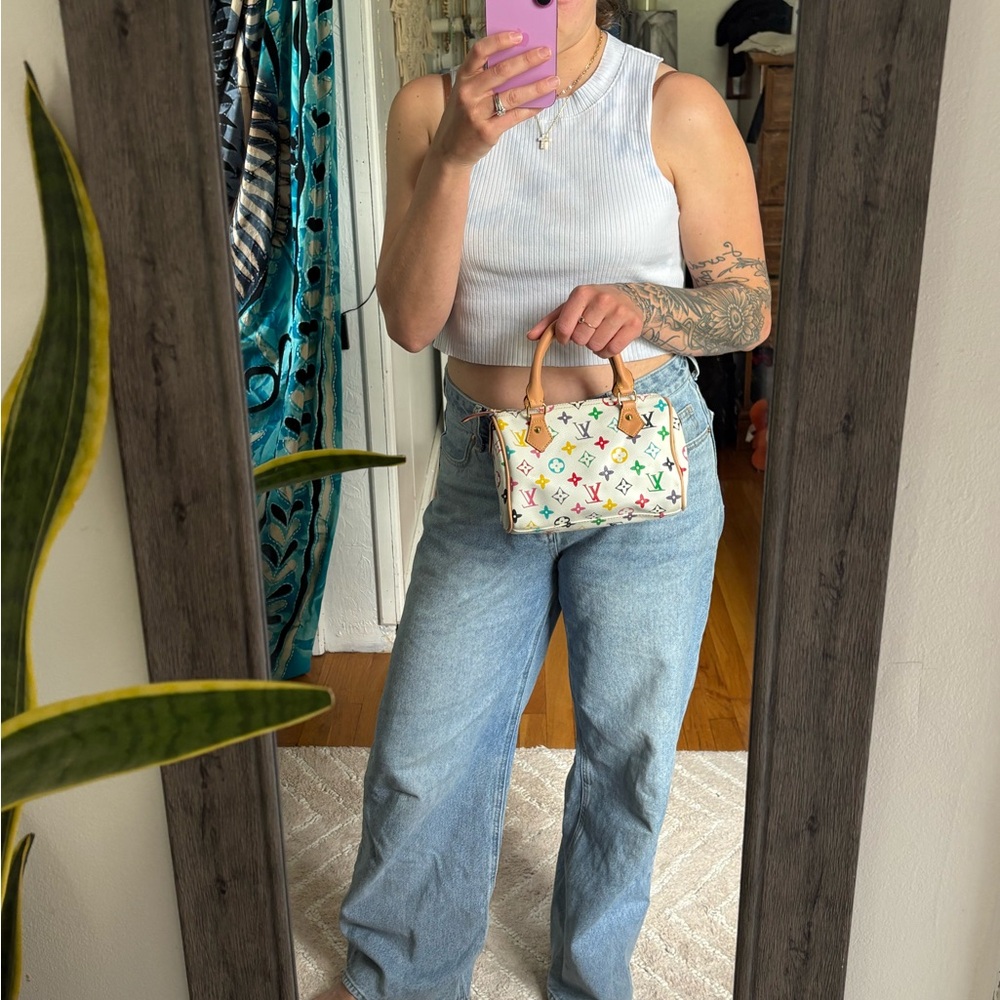 White Multicolor Mini Handbag